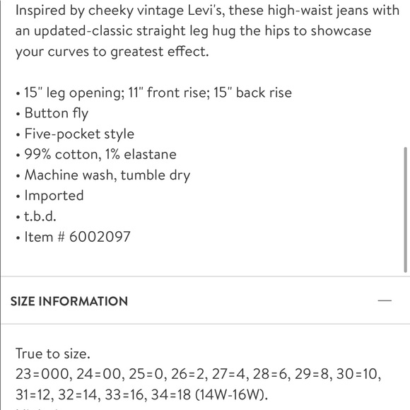 Levi’s The Wedgie High Waist Jean - Picture 5 of 5